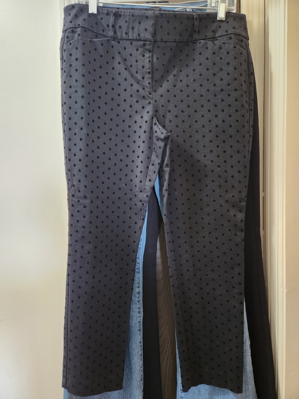 LOFT Black Polka Dot Skinny Ankle Pants
